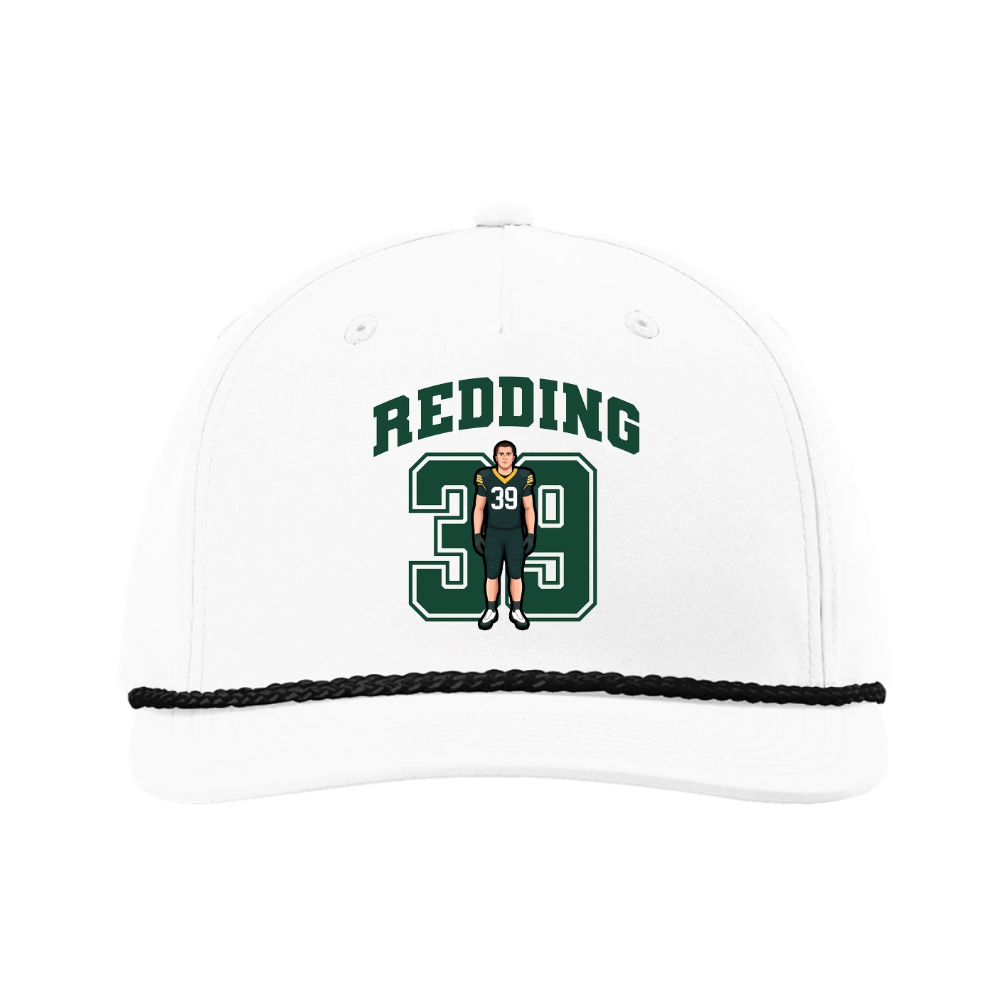 Five-Panel Classic Rope Cap — Number in White