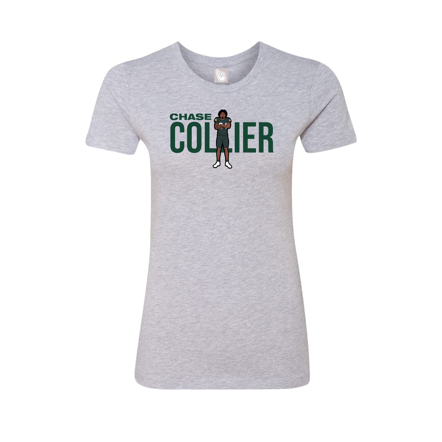 Fitted Women's Tee — Player Name in Grey