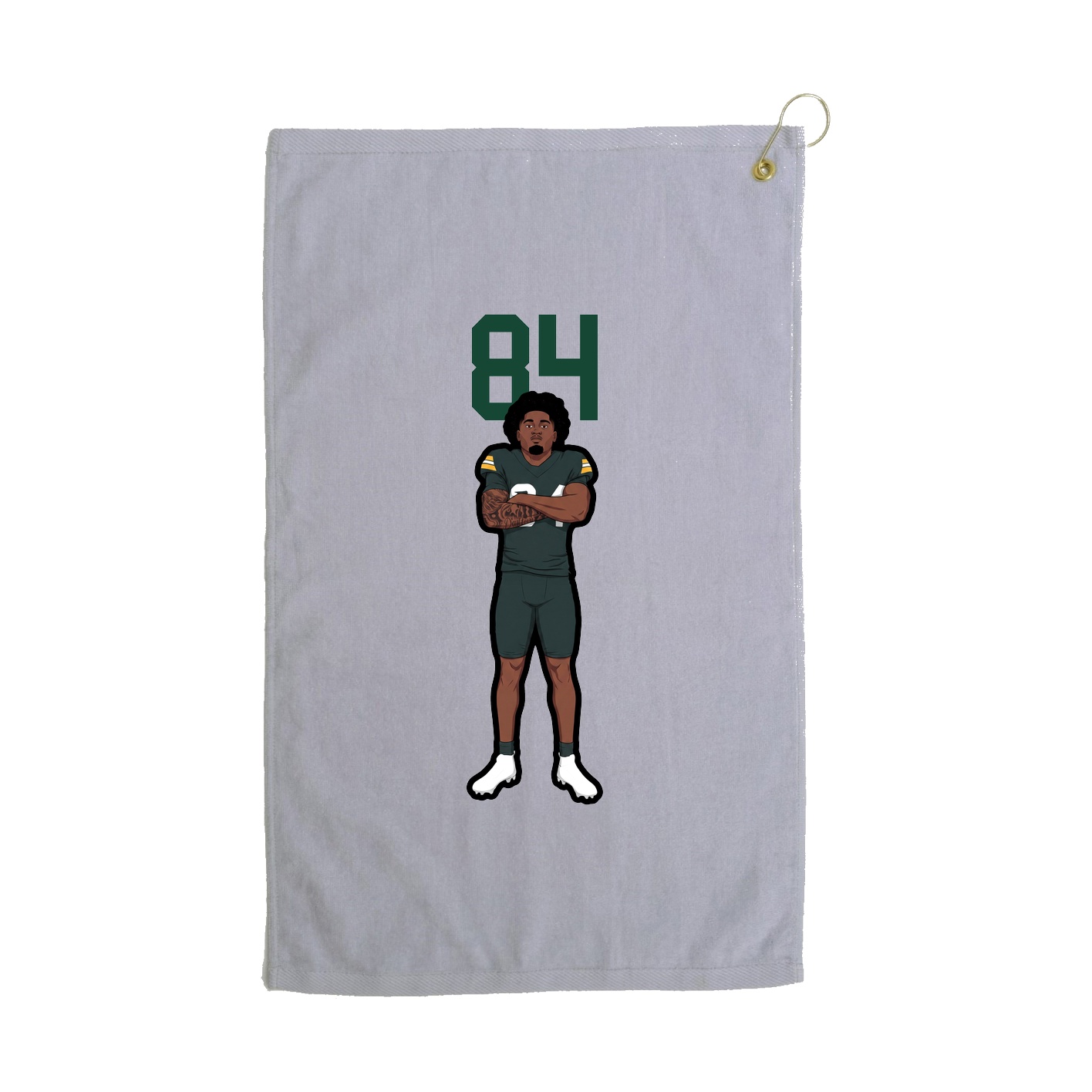 Golf Towel — Number Top in Grey