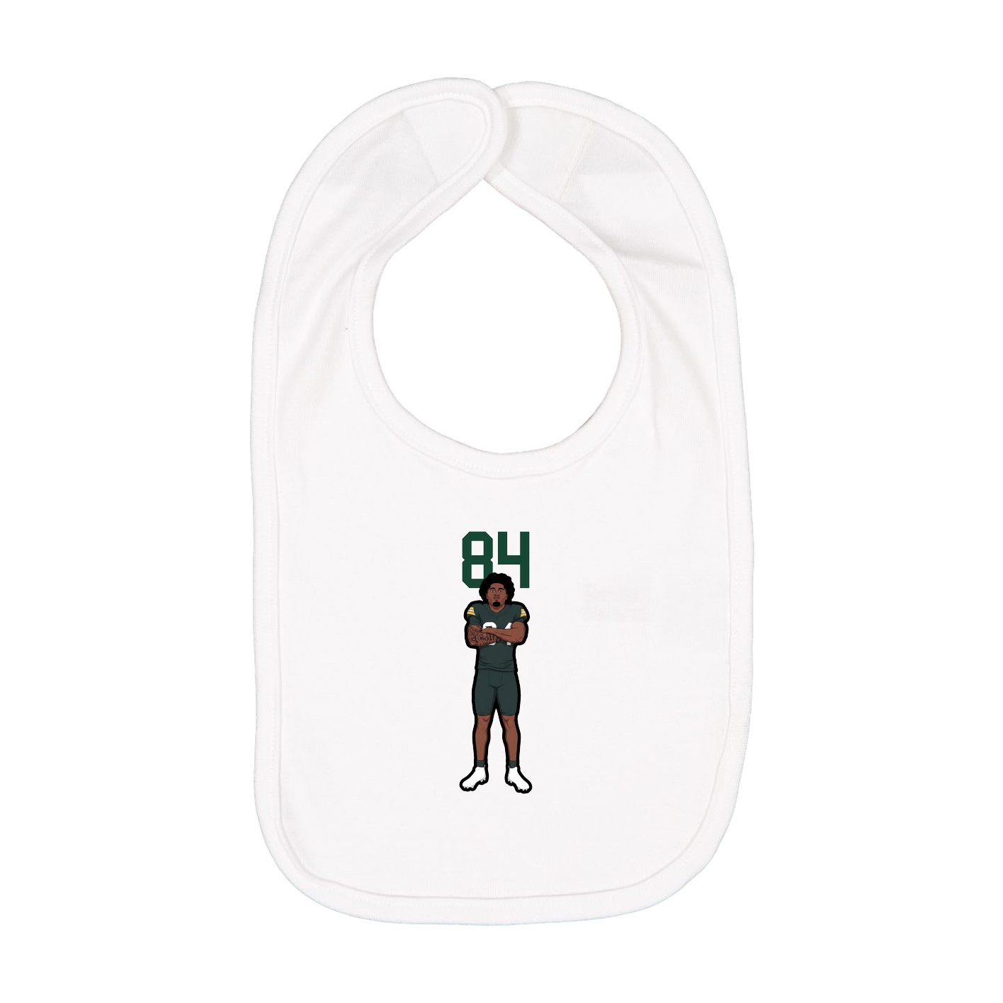 Infant Bib — Number Top in White