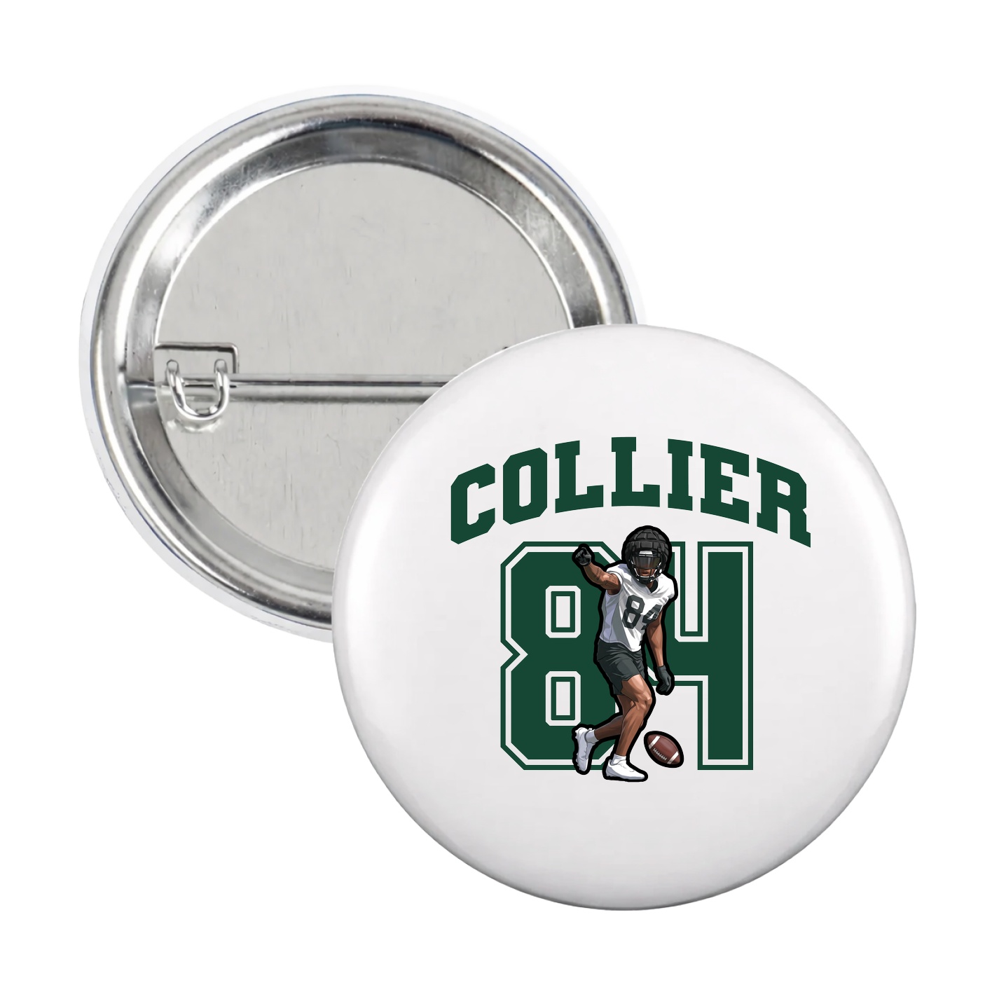 Game Day Button — Number in White
