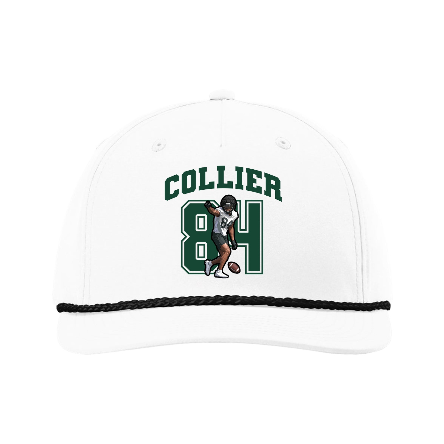 Five-Panel Classic Rope Cap — Number in White