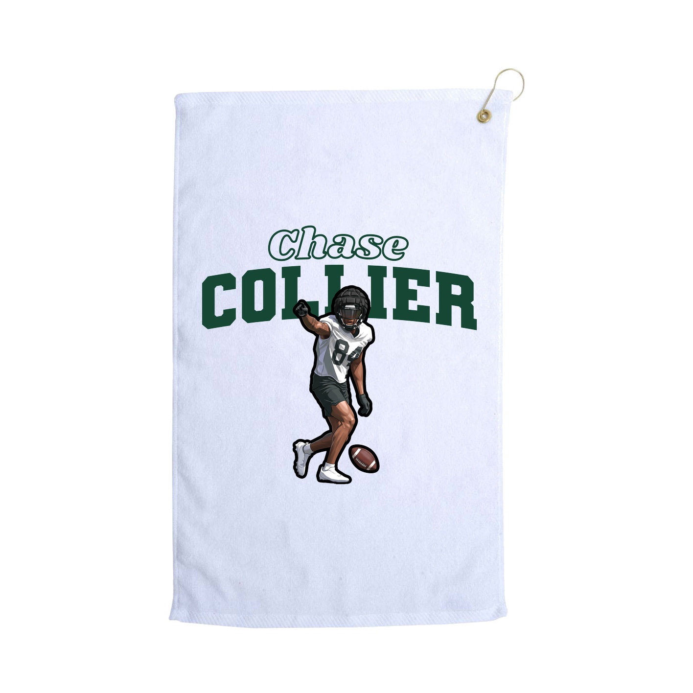 Golf Towel — Name Arch in White