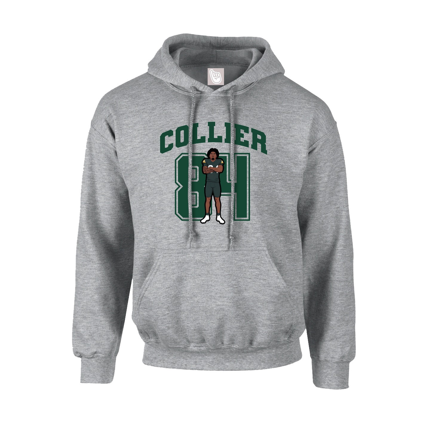 Youth Hoodie — Number in Grey