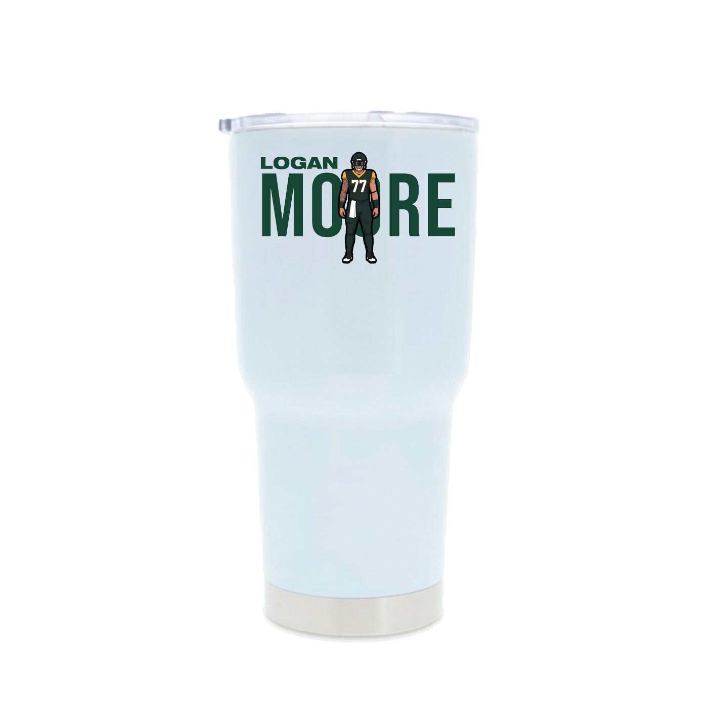 30oz Stainless Steel Tumbler — Player Name in White