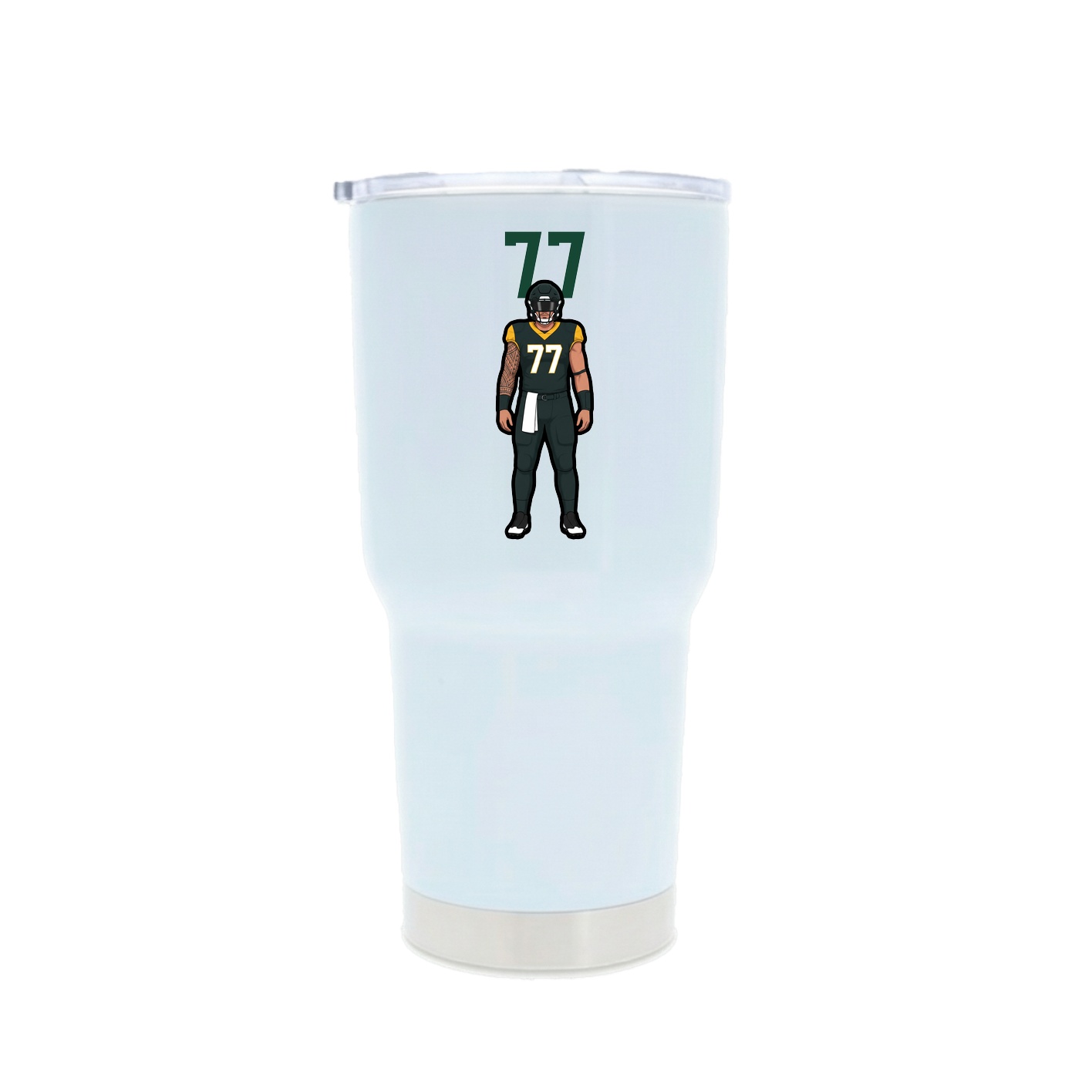 30oz Stainless Steel Tumbler — Number Top in White