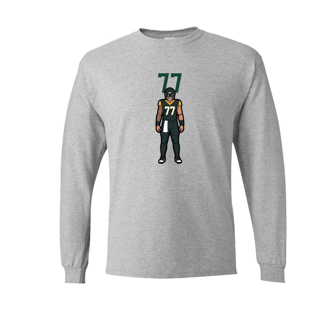 Long Sleeve Tee — Number Top in Grey