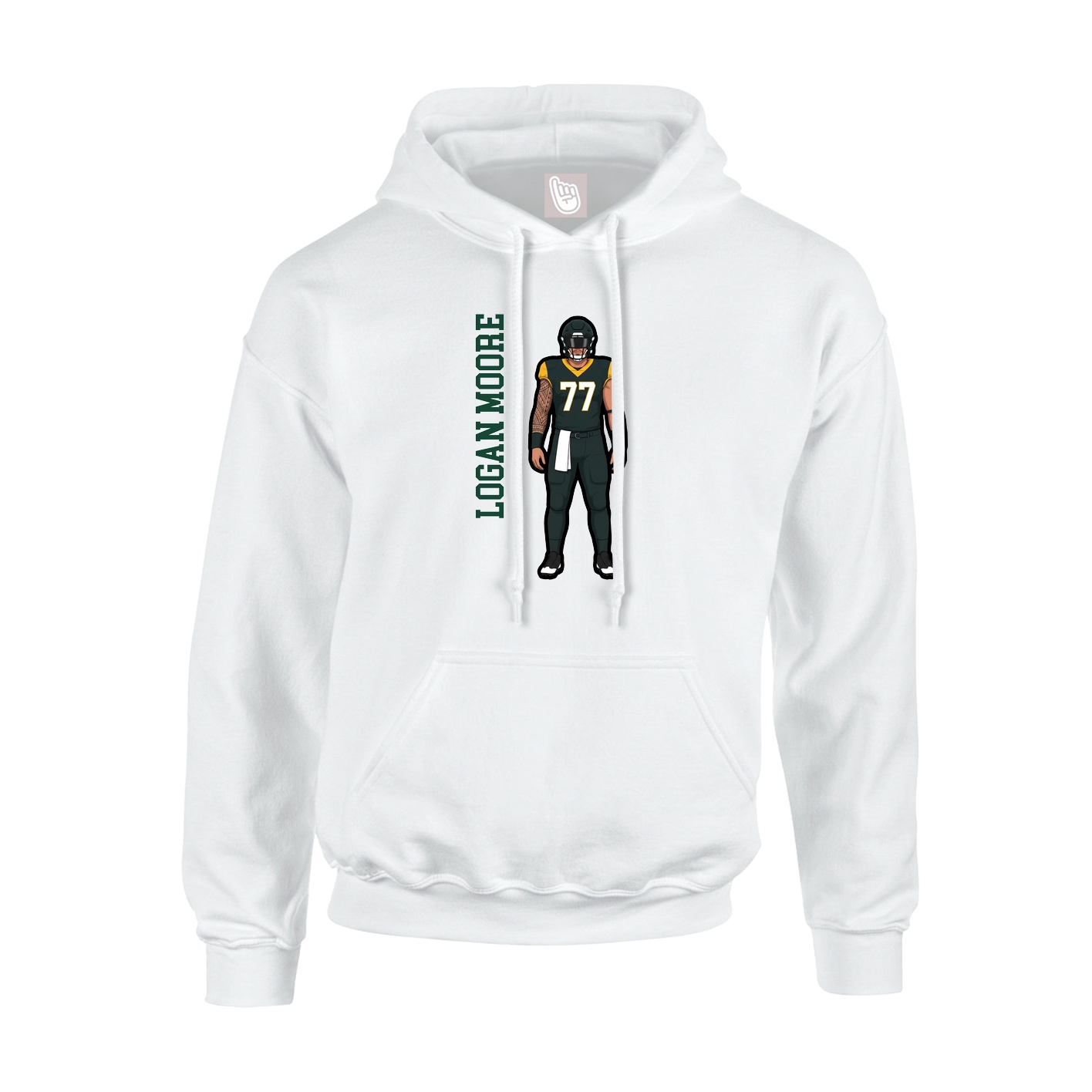 Hoodie — Name Vertical in White