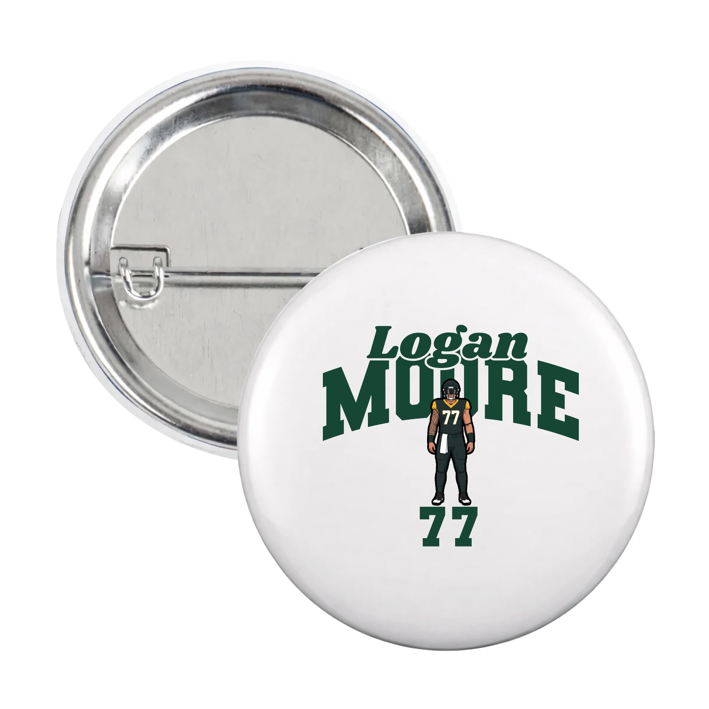 Game Day Button — Signature Arch in White