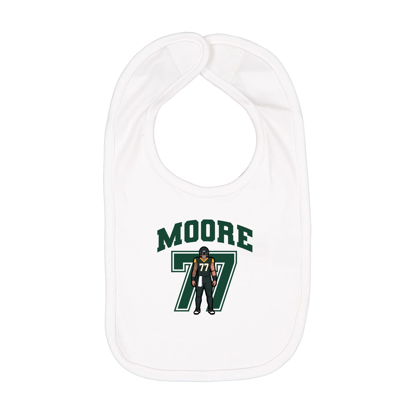 Infant Bib — Number in White