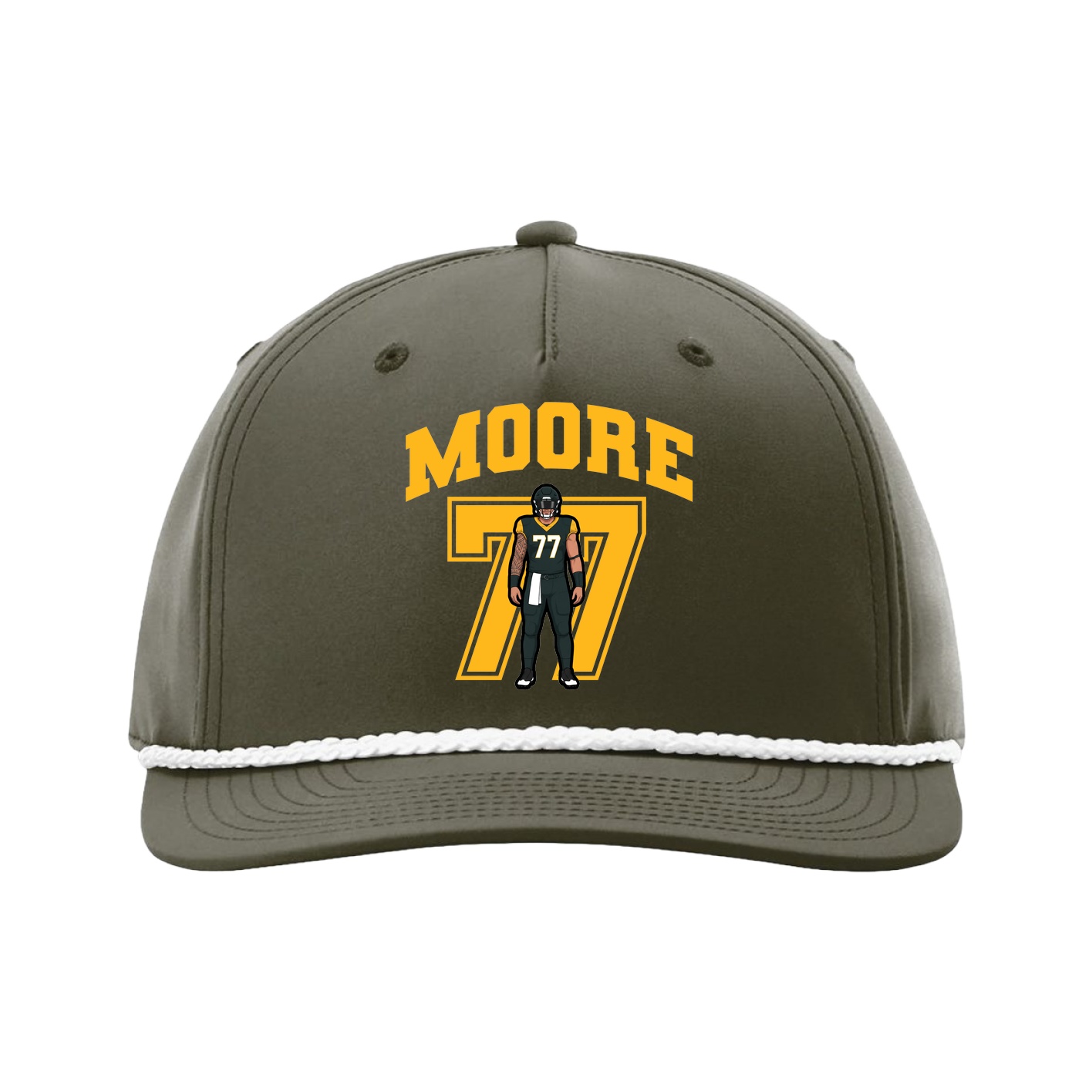 Five-Panel Classic Rope Cap — Number in Green