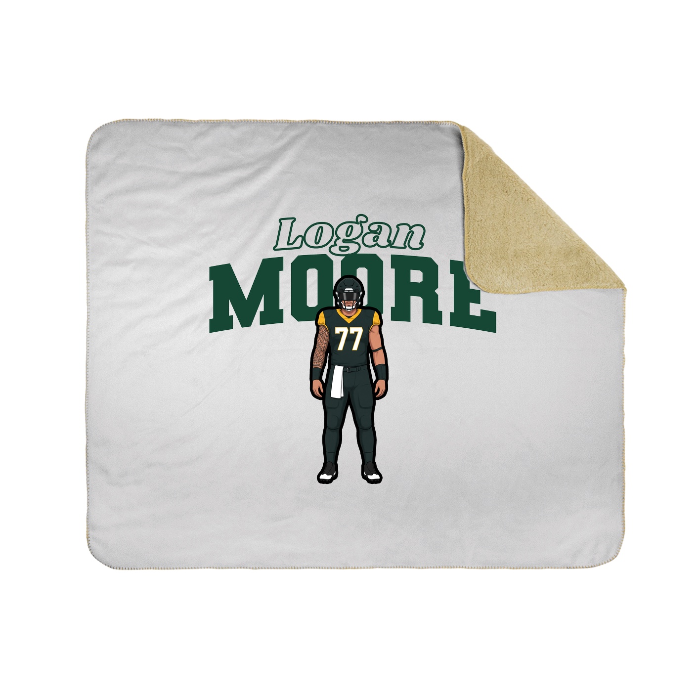 Throw Blanket — Name Arch in White