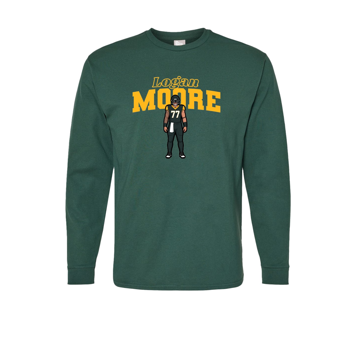 Long Sleeve Tee — Name Arch in Green