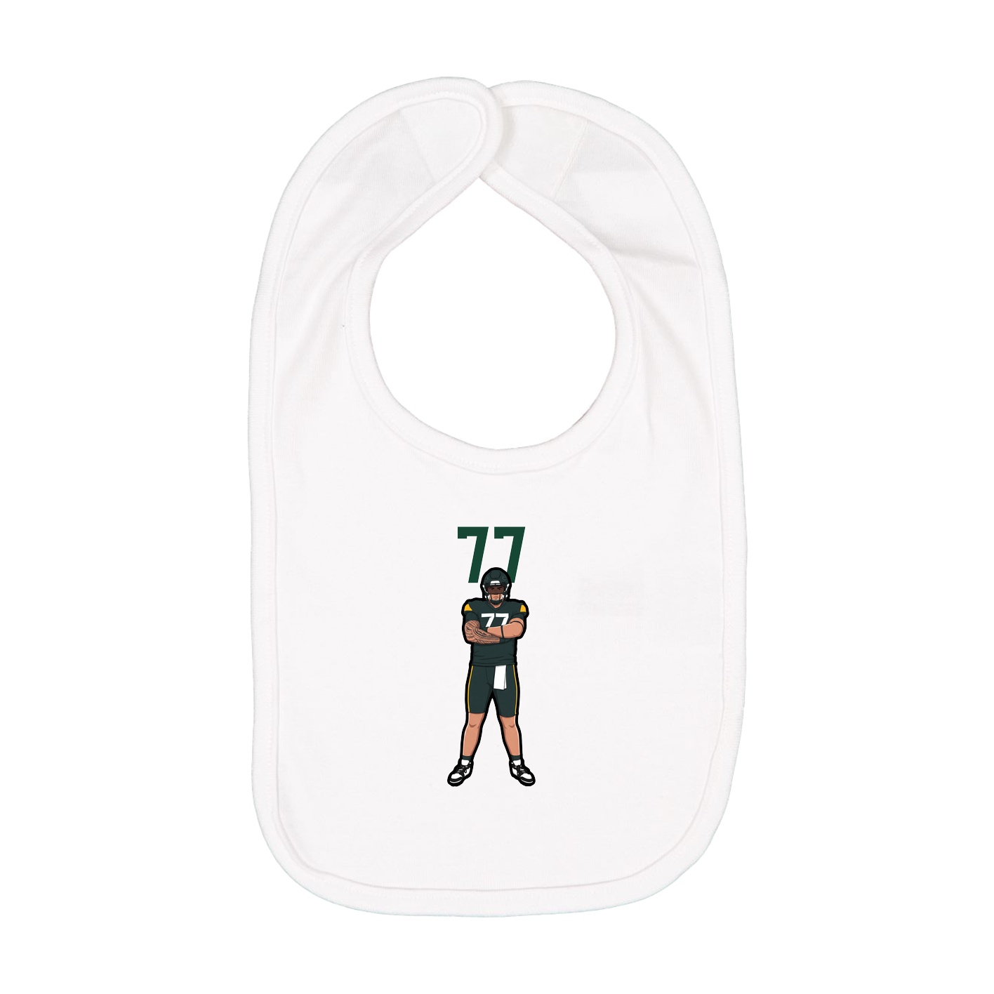 Infant Bib — Number Top in White
