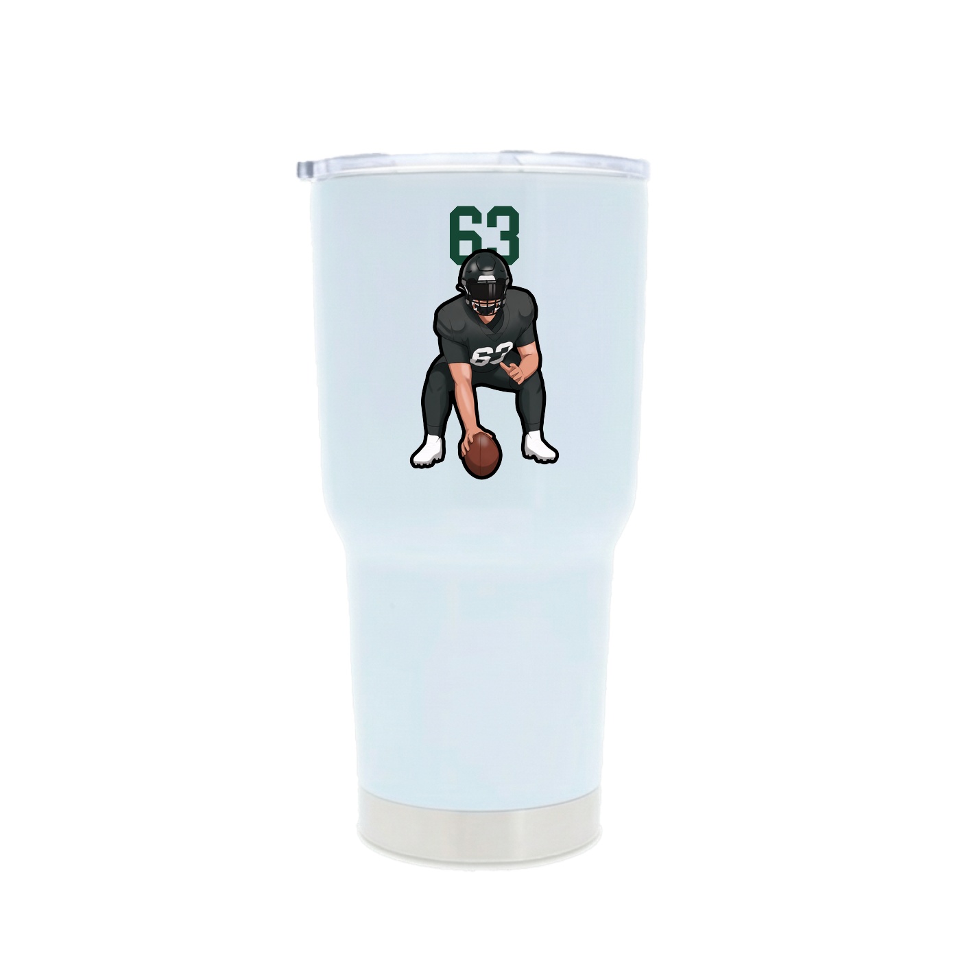 30oz Stainless Steel Tumbler — Number Top in White
