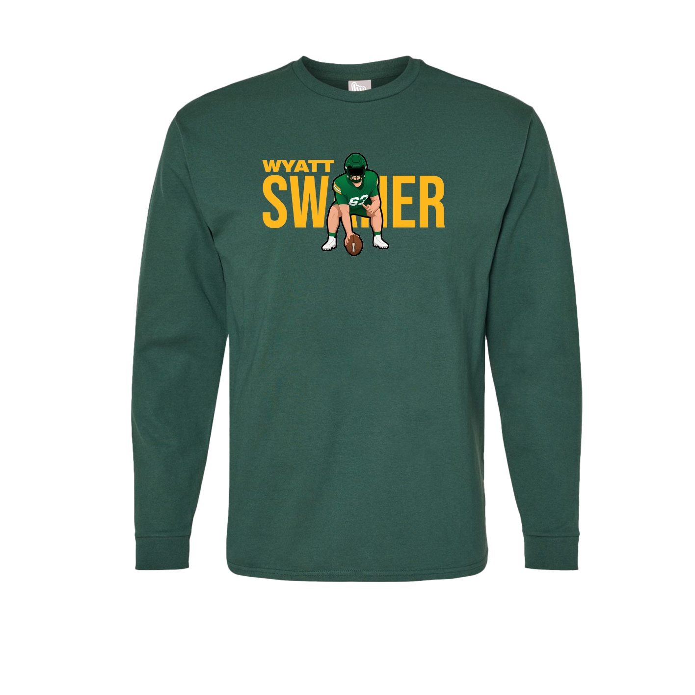 Long Sleeve Tee — Player Name in Green