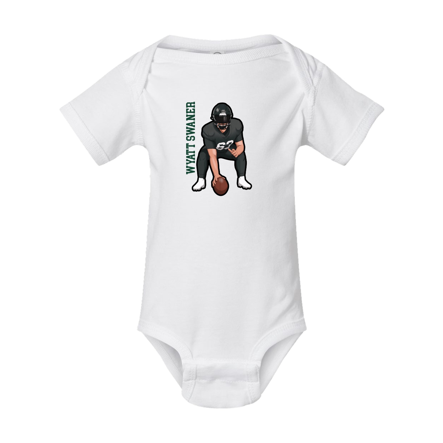 Baby Onesie — Name Vertical in White