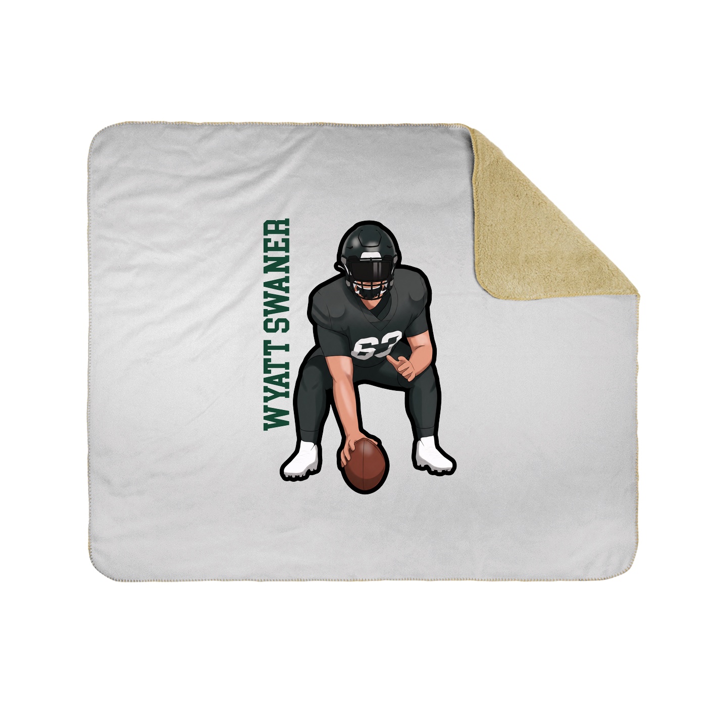 Throw Blanket — Name Vertical in White