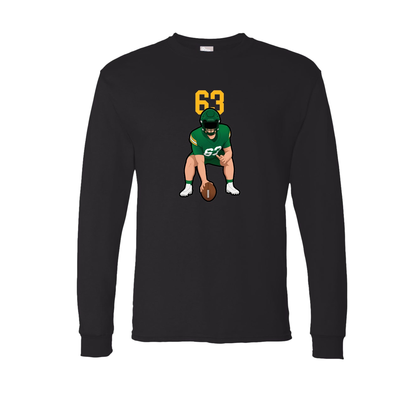 Long Sleeve Tee — Number Top in Black