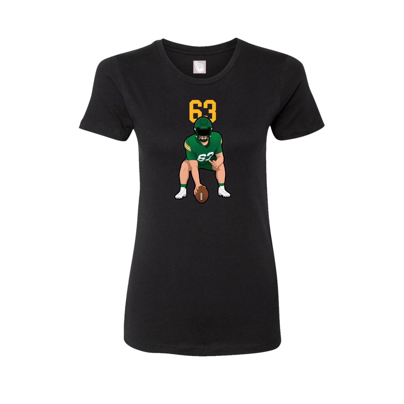 Fitted Women's Tee — Number Top in Black