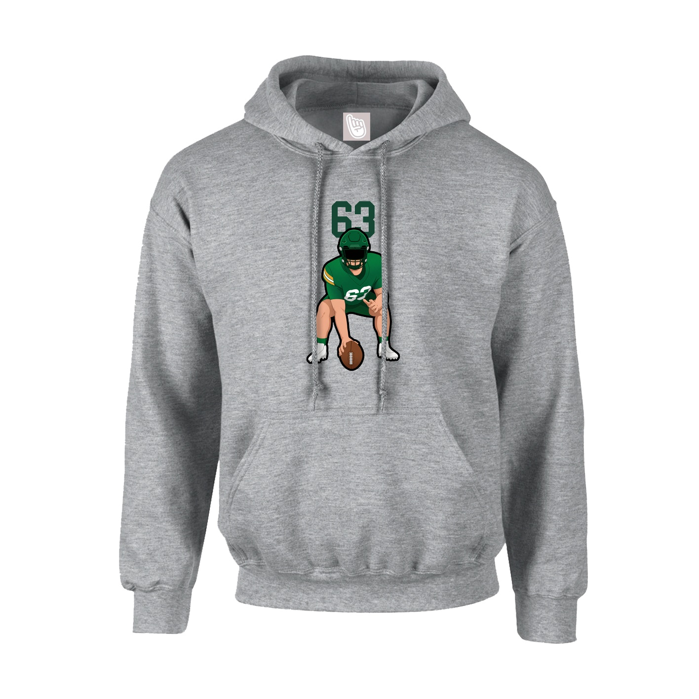 Hoodie — Number Top in Grey
