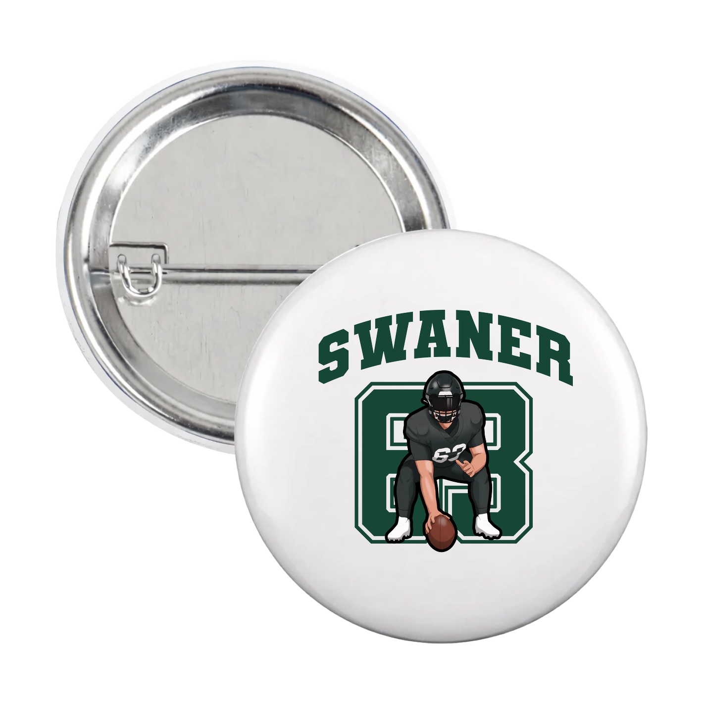Game Day Button — Number in White