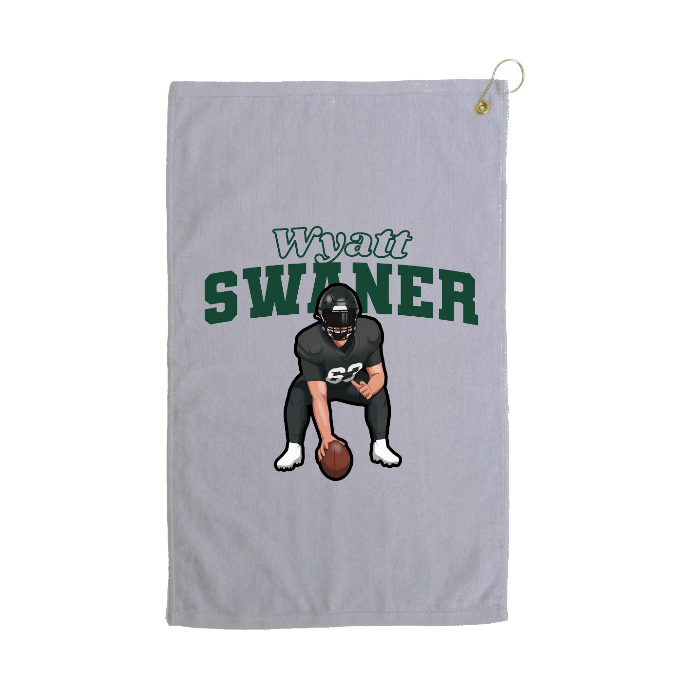 Golf Towel — Name Arch in Grey