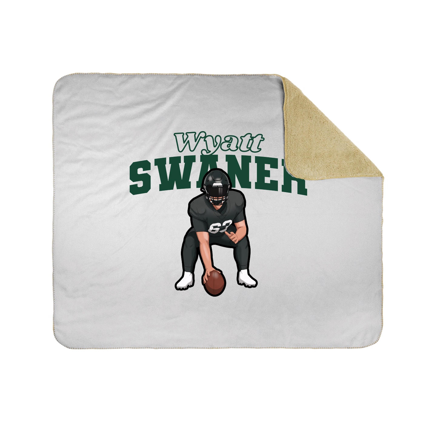 Throw Blanket — Name Arch in White