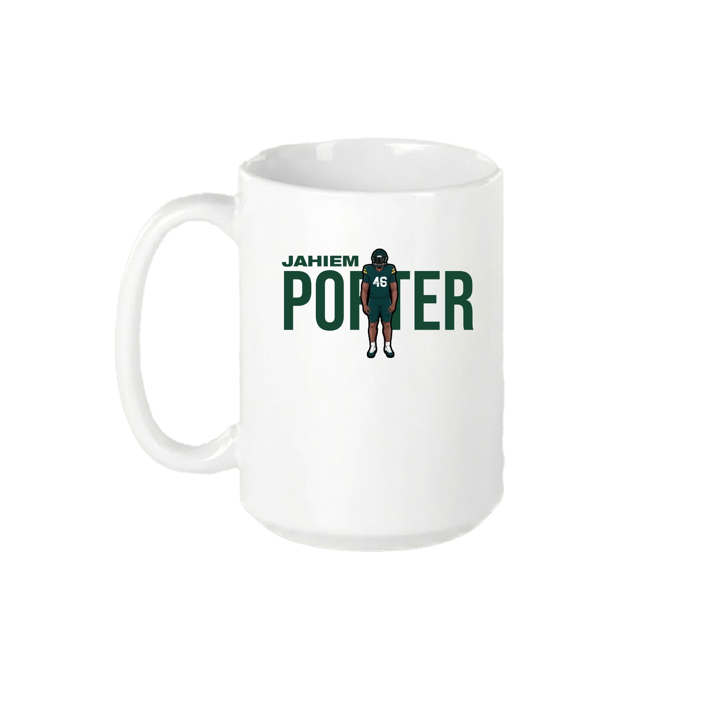 15oz Coffee Mug — Player Name in White