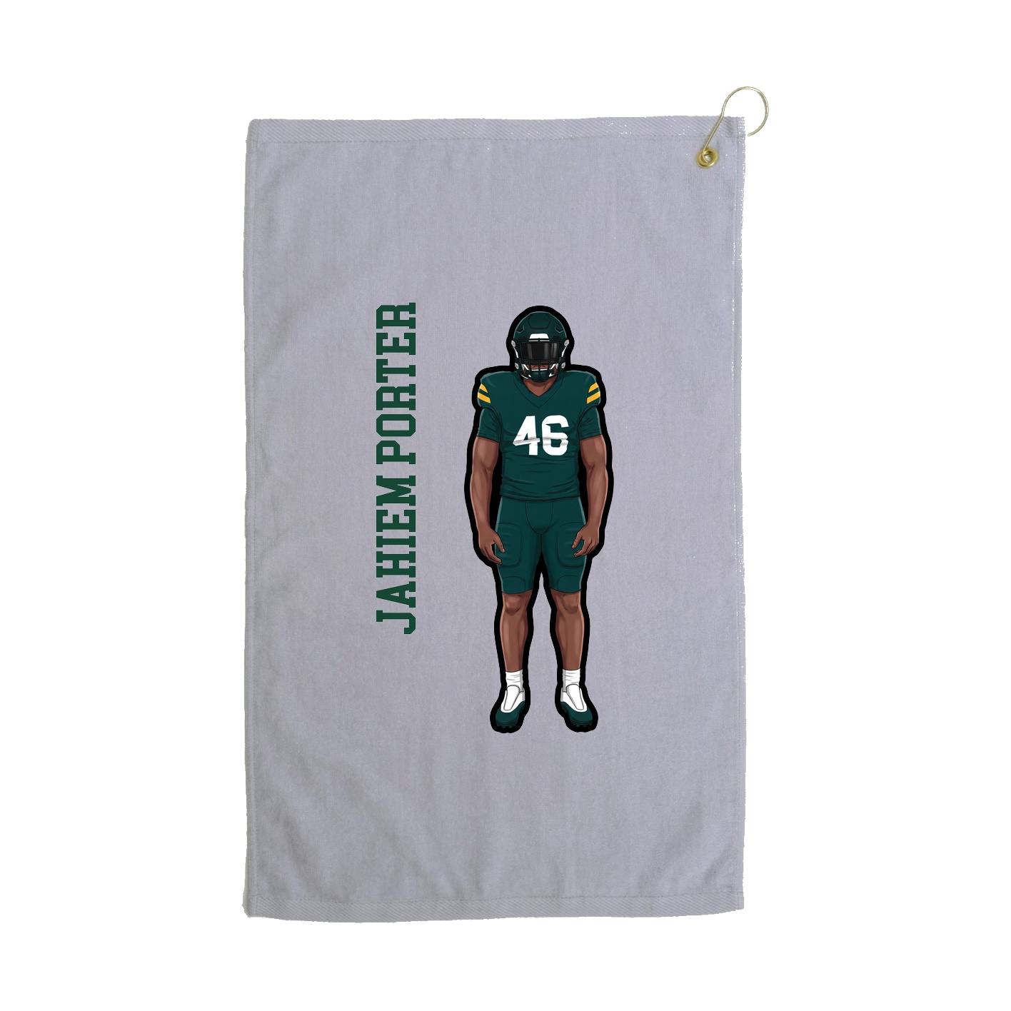 Golf Towel — Name Vertical in Grey