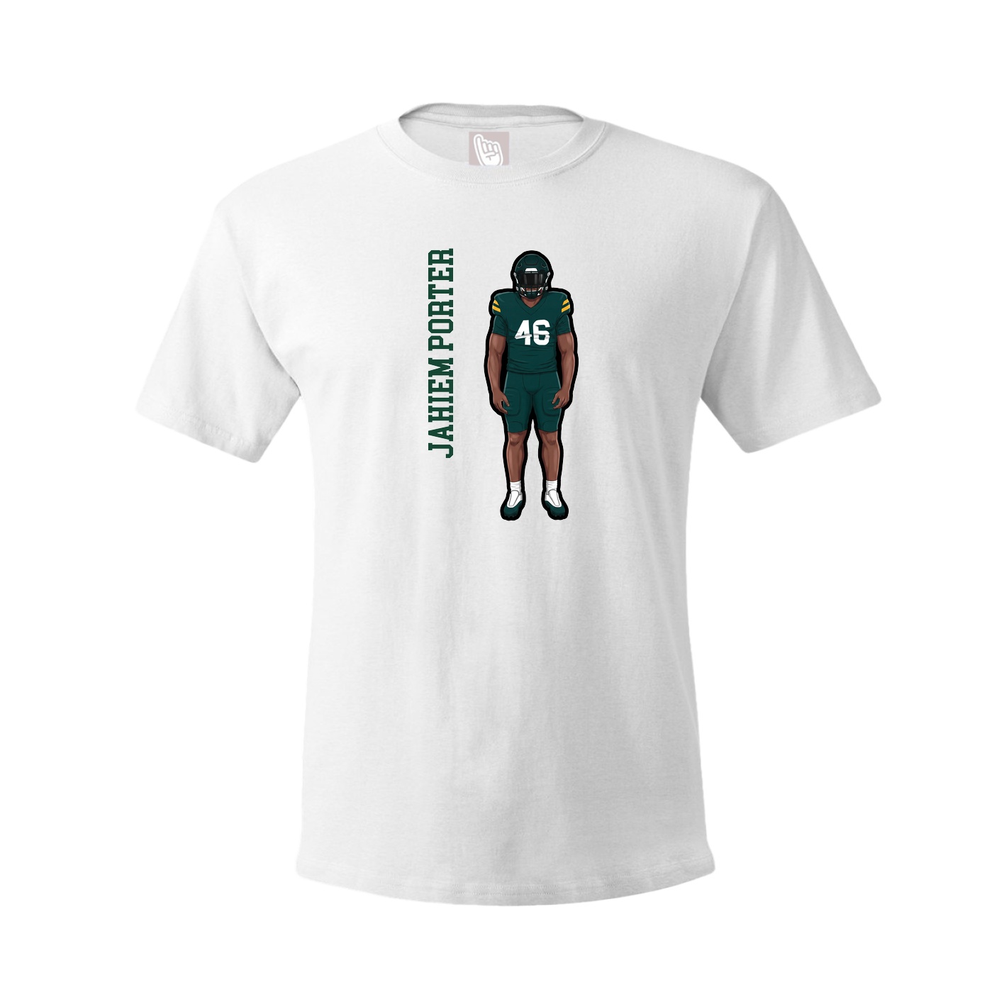 Youth Tee — Name Vertical in White