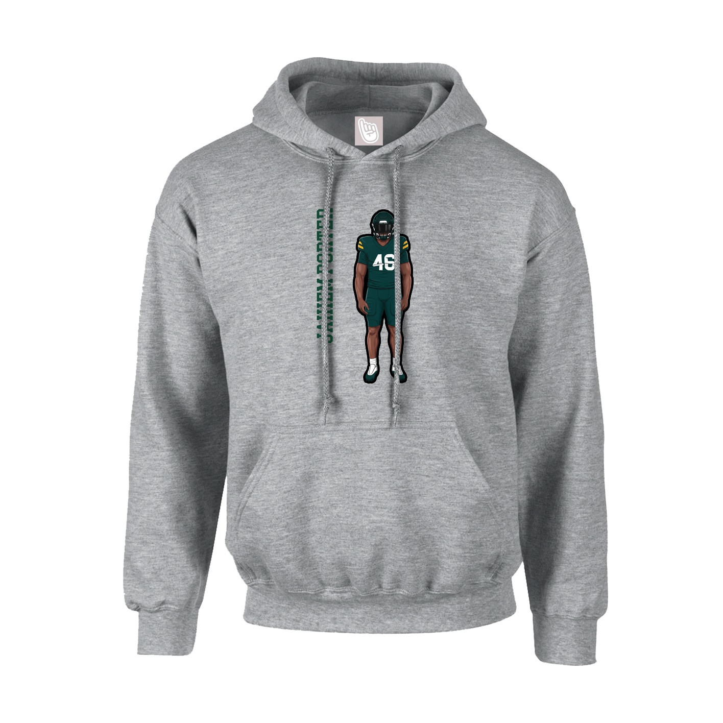 Youth Hoodie — Name Vertical in Grey