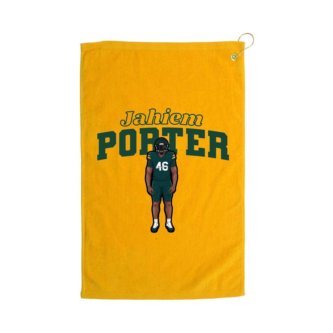 Golf Towel — Name Arch in Gold