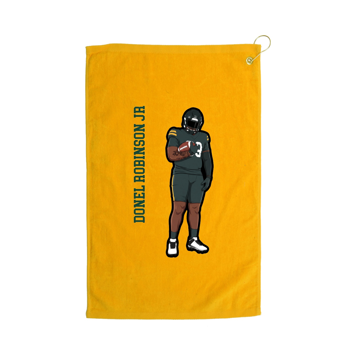Golf Towel — Name Vertical in Gold