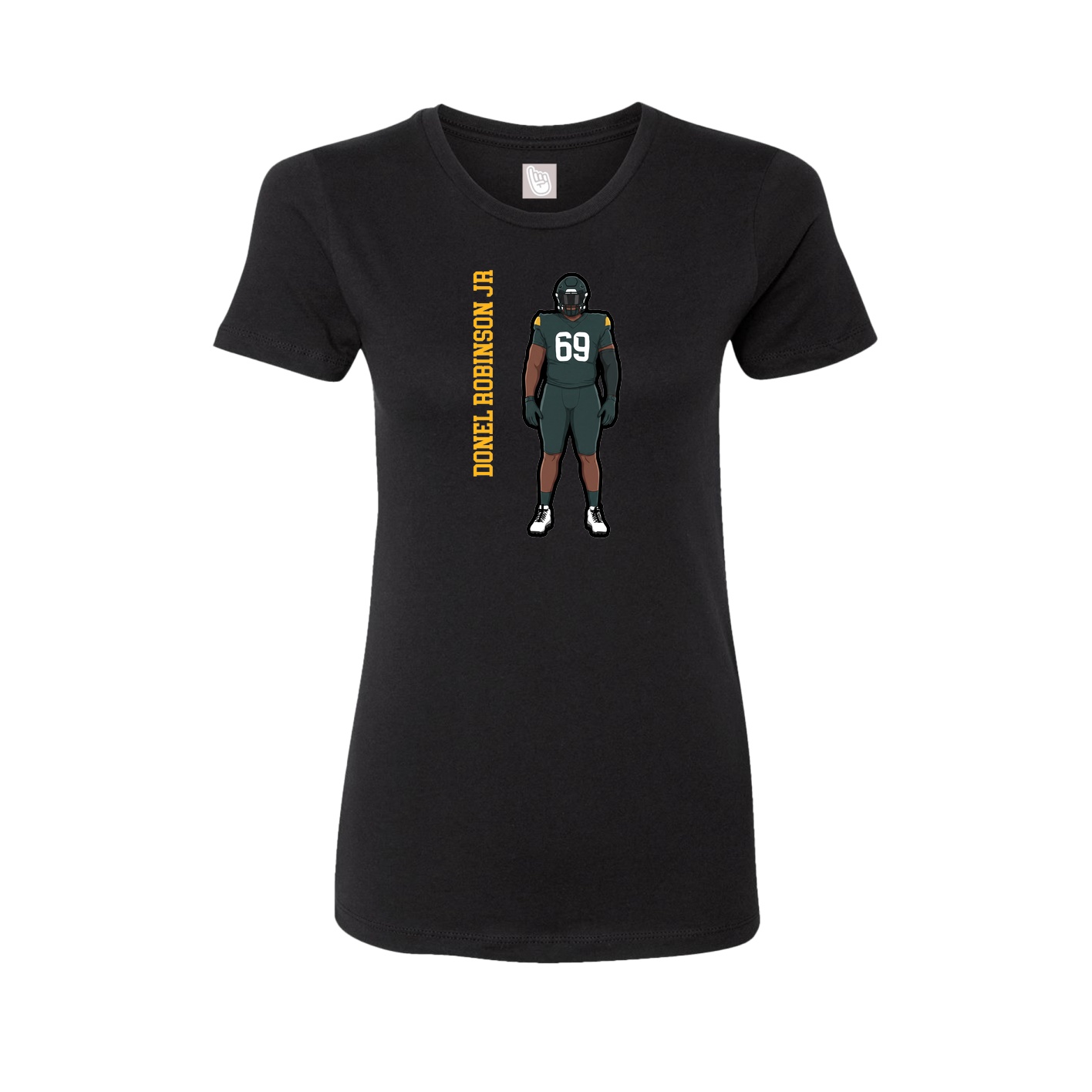 Fitted Women's Tee — Name Vertical in Black