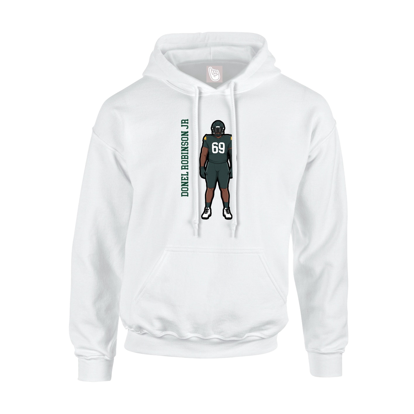 Hoodie — Name Vertical in White