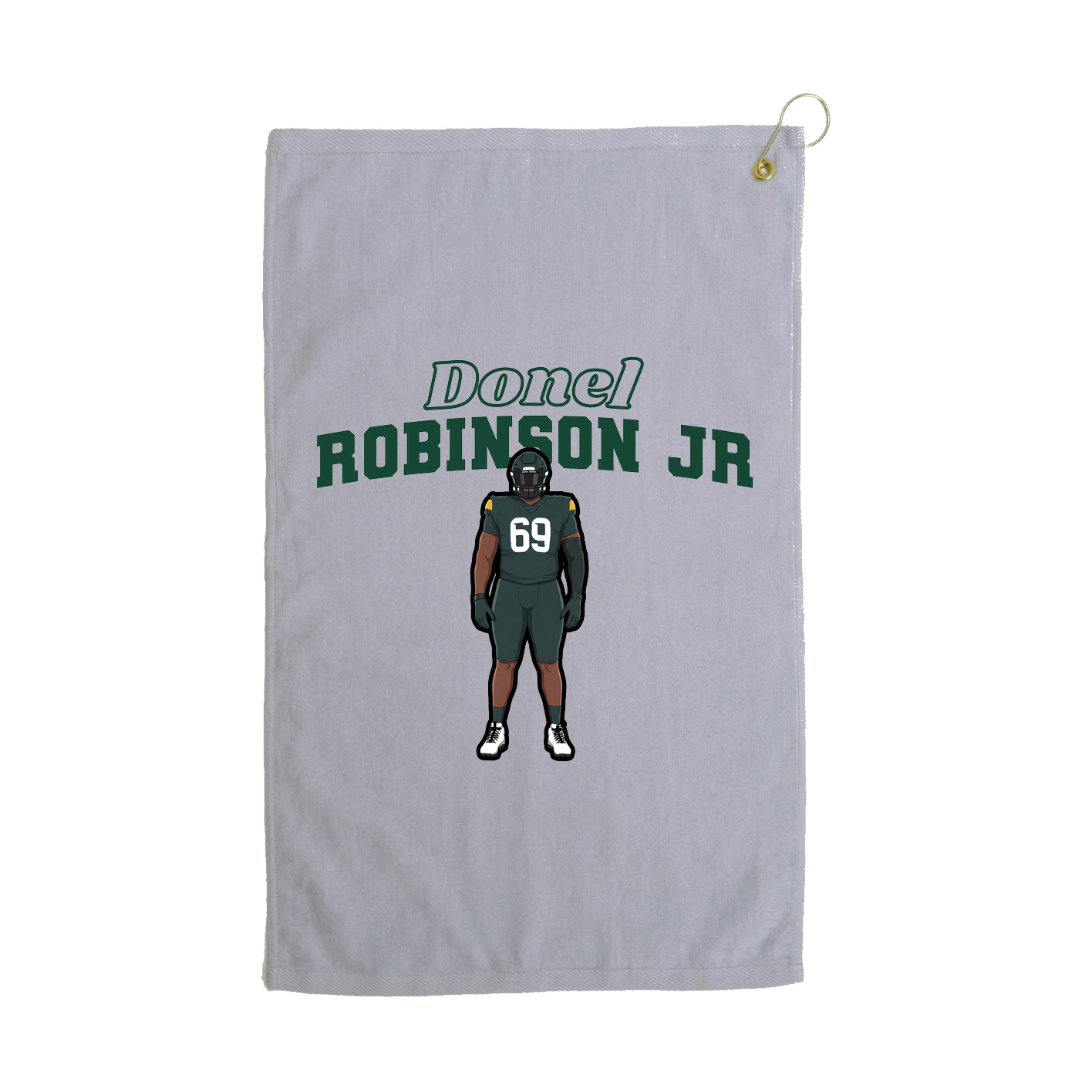 Golf Towel — Name Arch in Grey