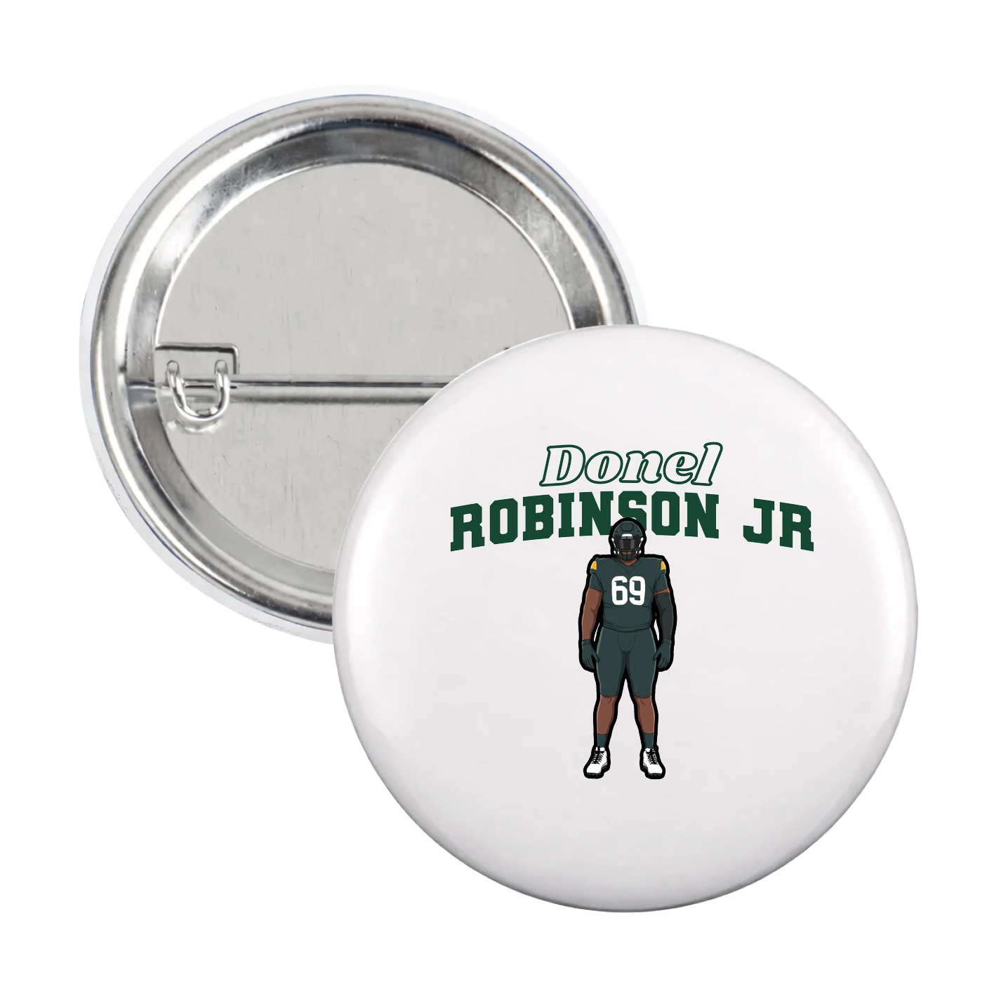 Game Day Button — Name Arch in White