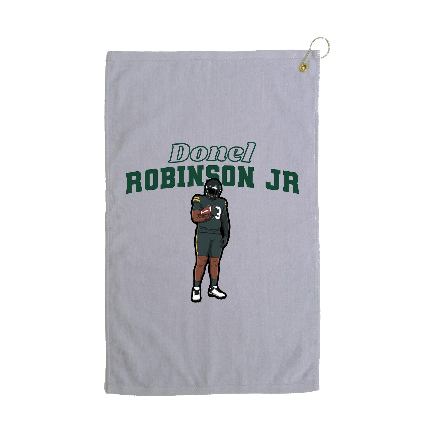 Golf Towel — Name Arch in Grey
