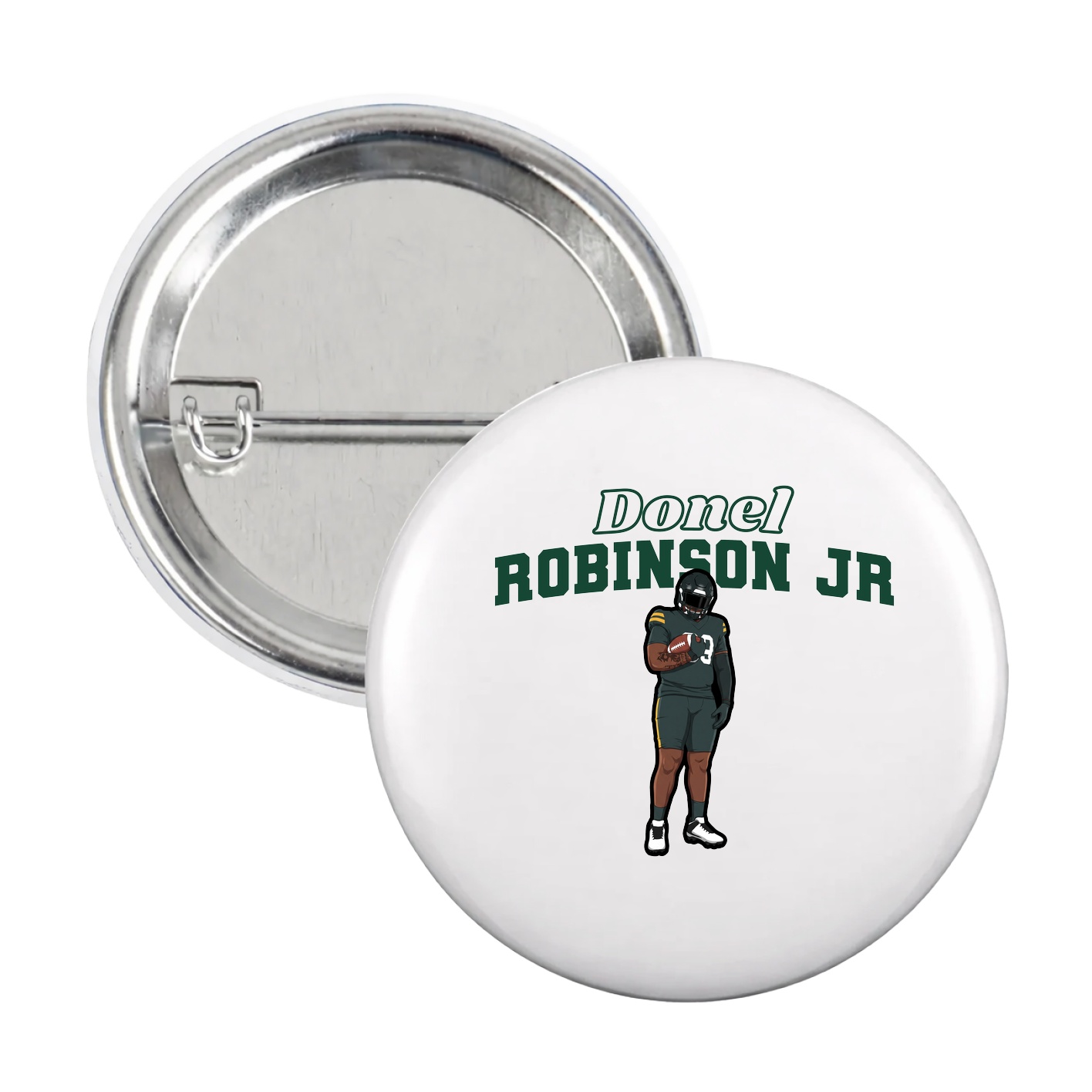 Game Day Button — Name Arch in White