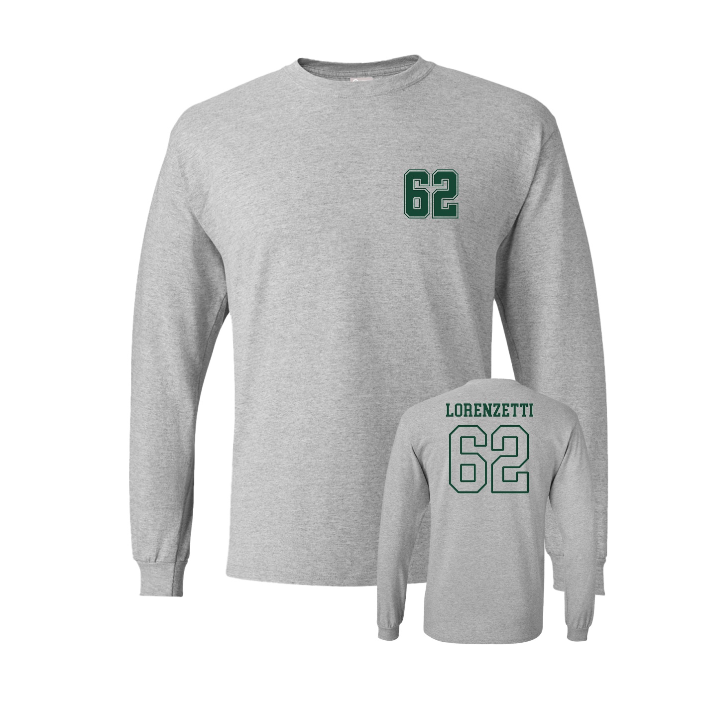 Long Sleeve Tee — Chest Back in Grey