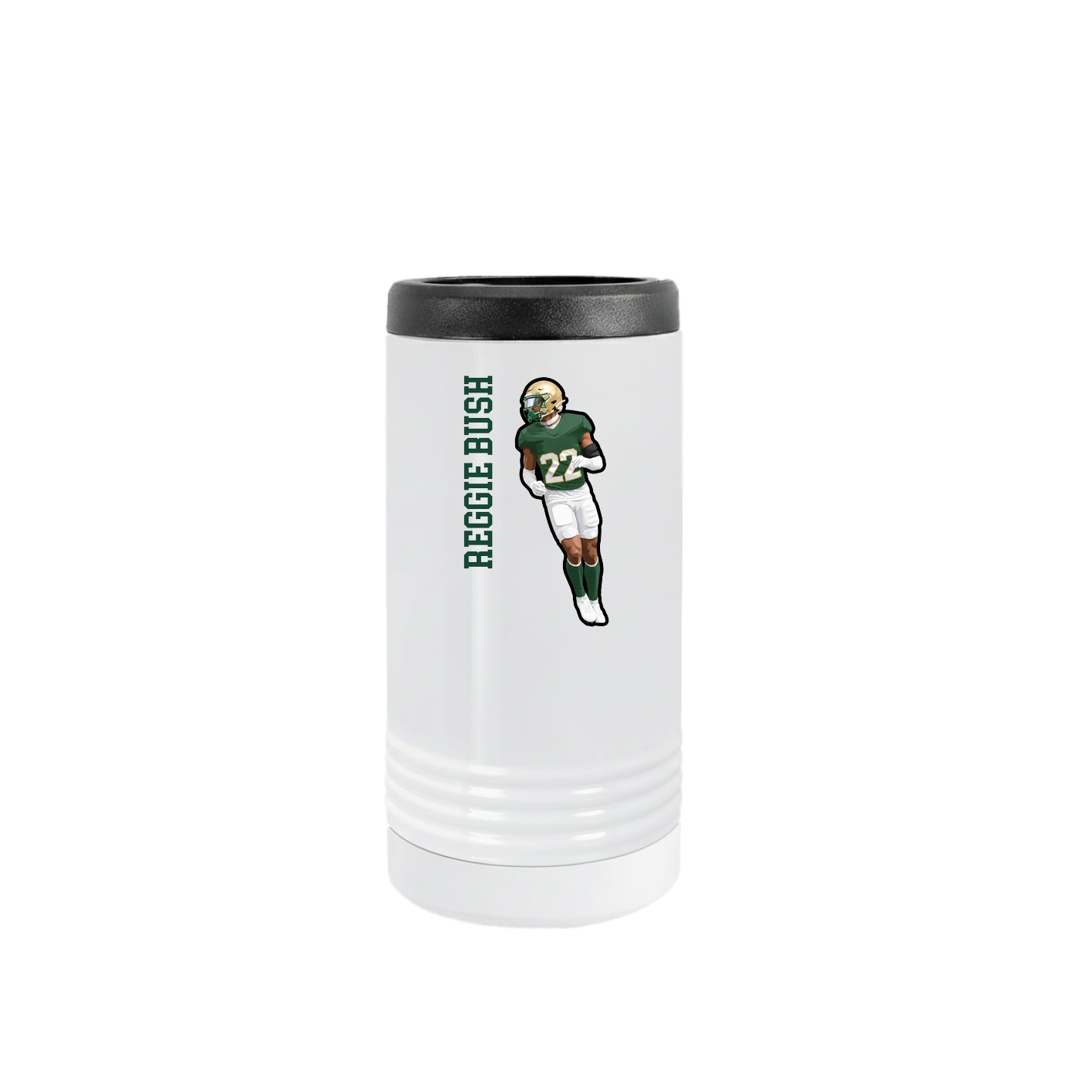 Slim Beverage Holder — Name Vertical in White