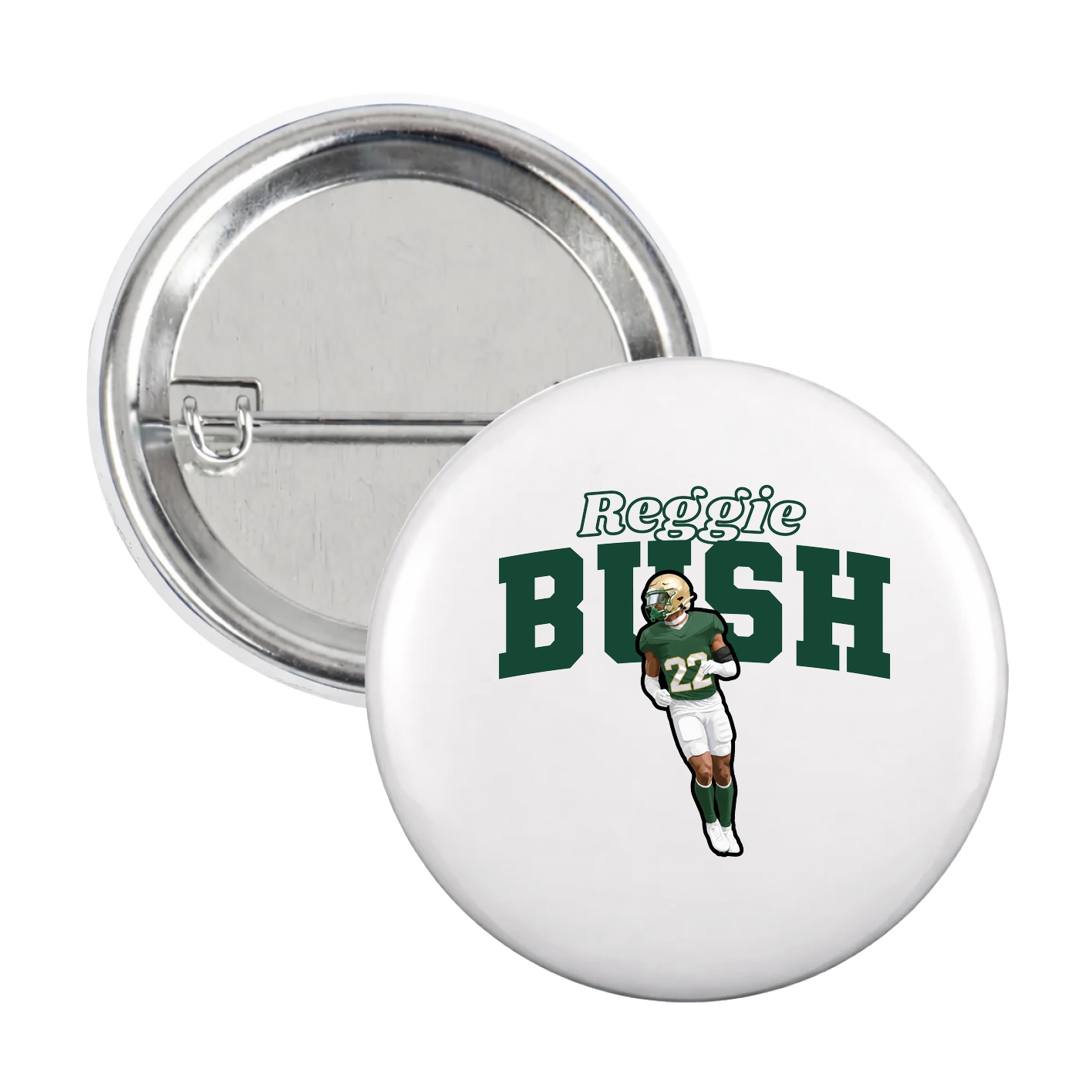 Game Day Button — Name Arch in White