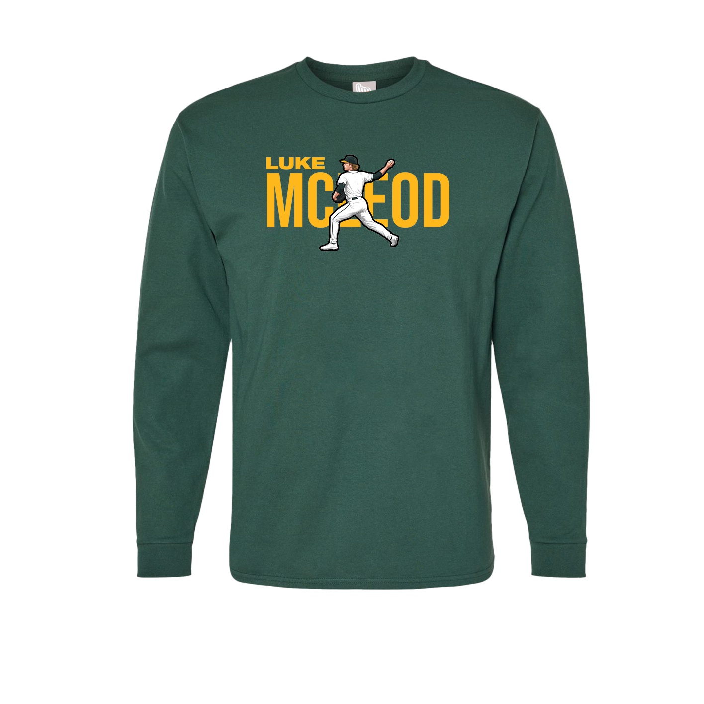 Long Sleeve Tee — Player Name in Green