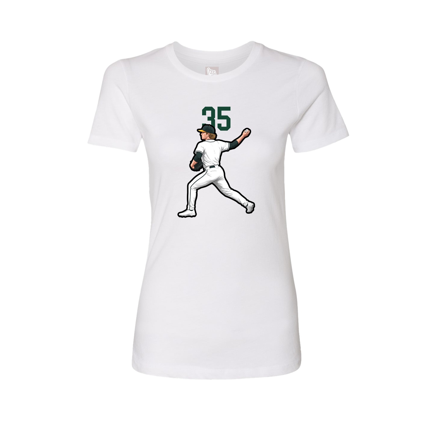 Fitted Women's Tee — Number Top in White