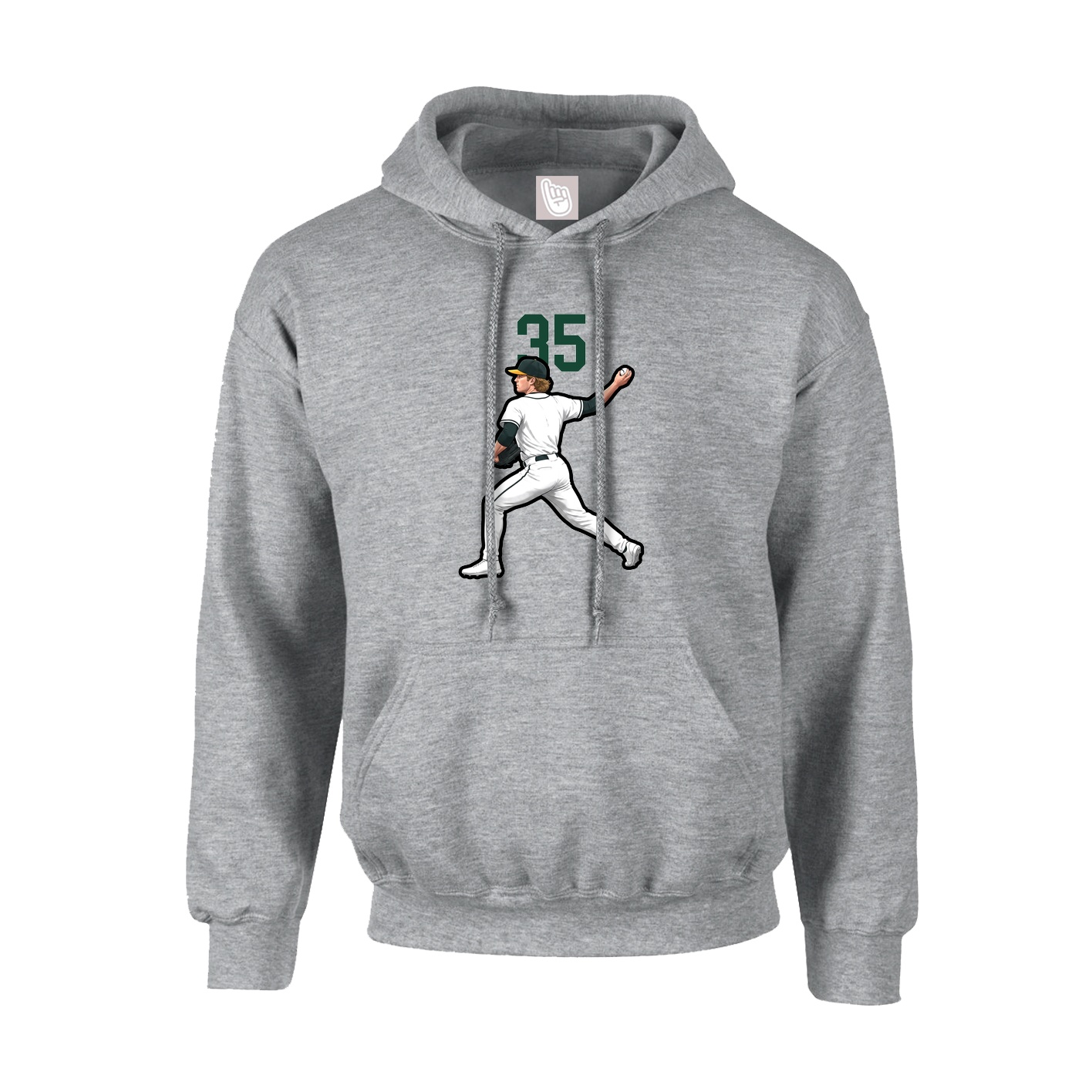 Hoodie — Number Top in Grey