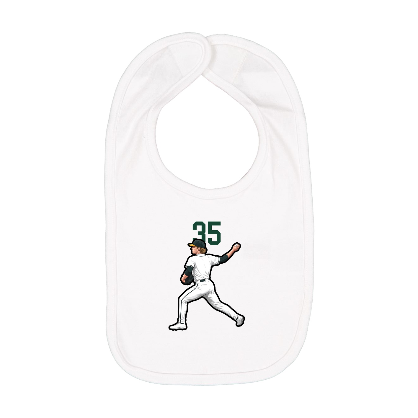Infant Bib — Number Top in White