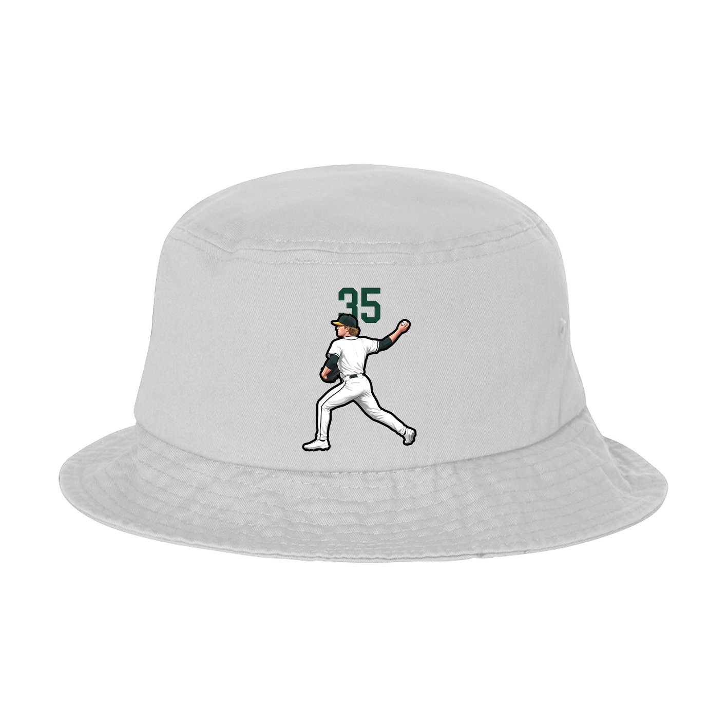 Bucket Cap — Number Top in White