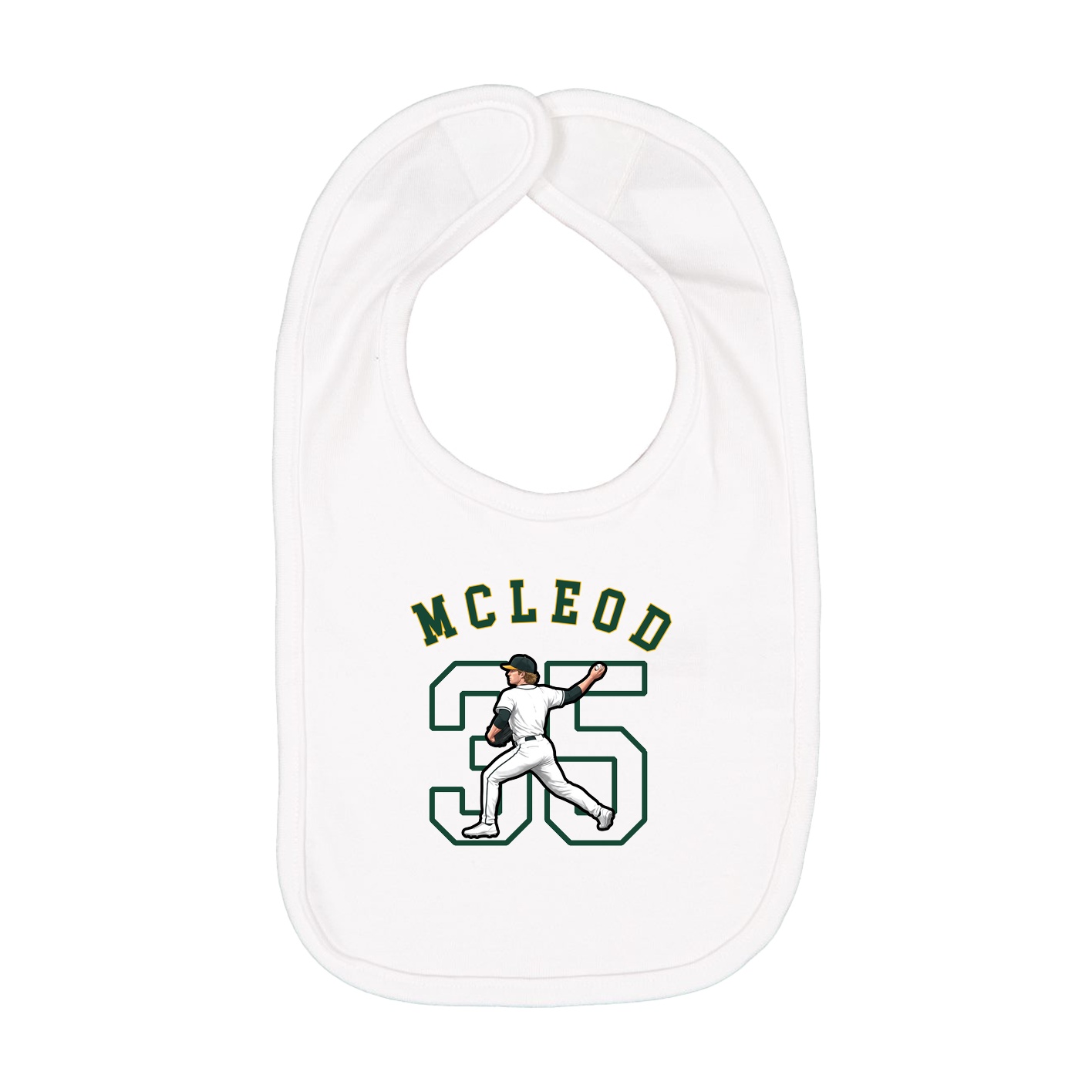 Infant Bib — Shirsey Arch in White
