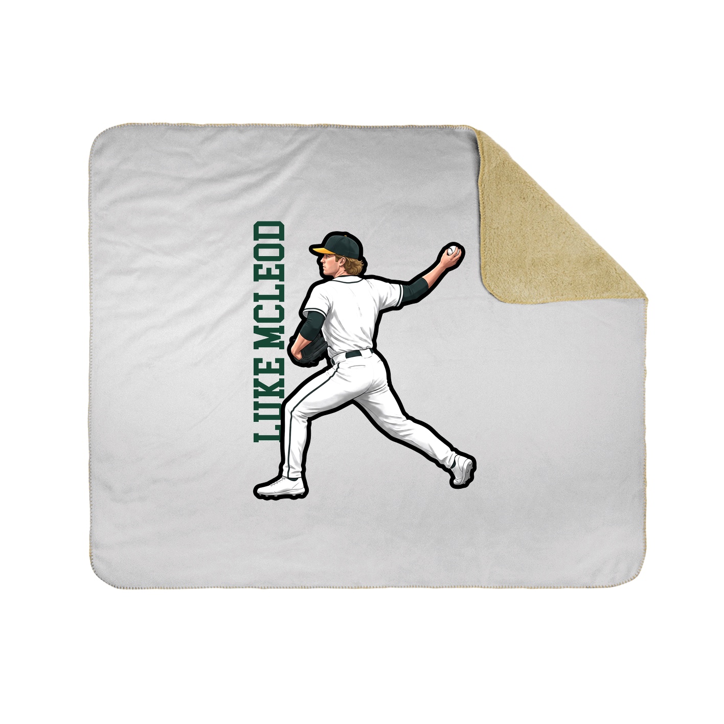 Throw Blanket — Name Vertical in White